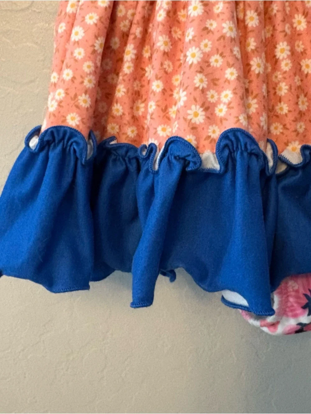 Cheeky Plum Farrah long sleeve blue and pink floral leotard size 6